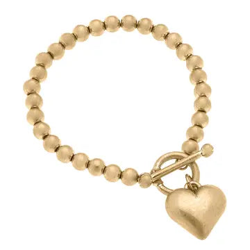 Maggie Heart Bracelet - Worn Gold