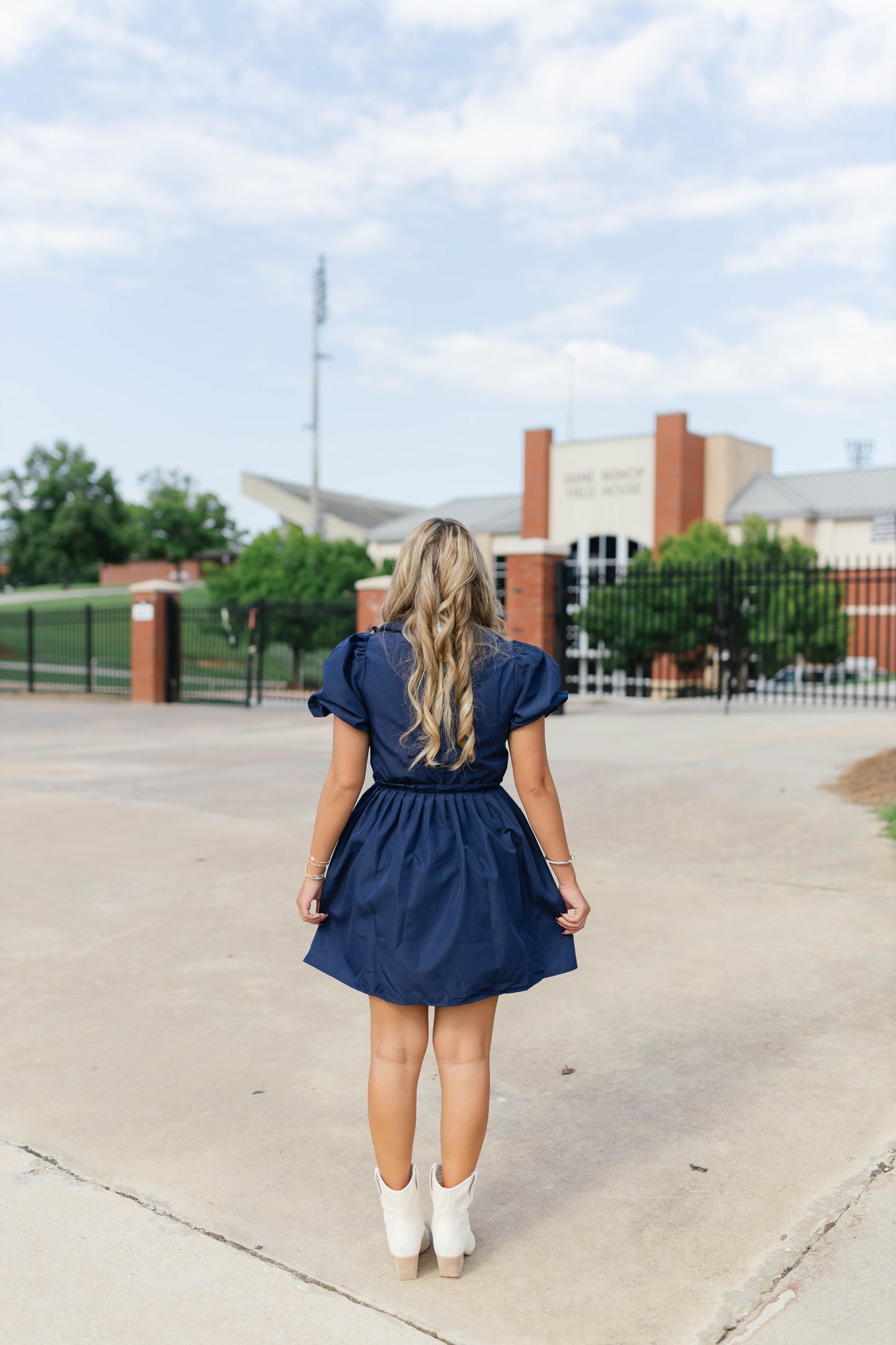 Lanier Collared Ruffle Mini Dress - Navy