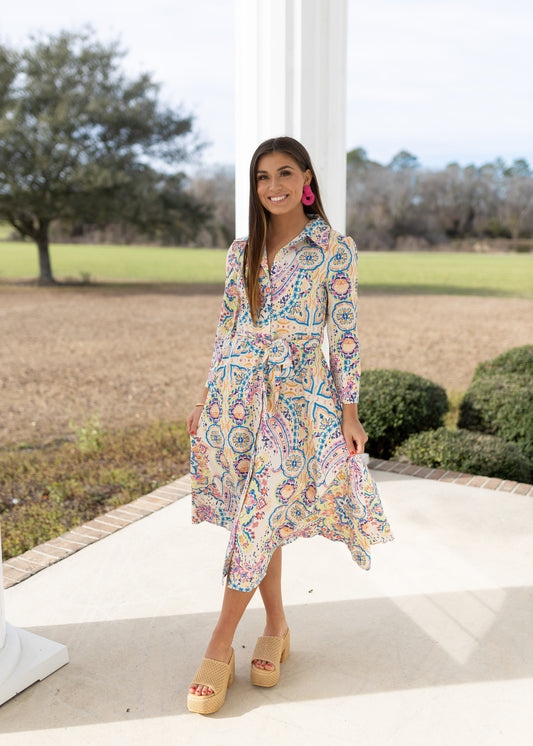 Paisley Belted Maxi