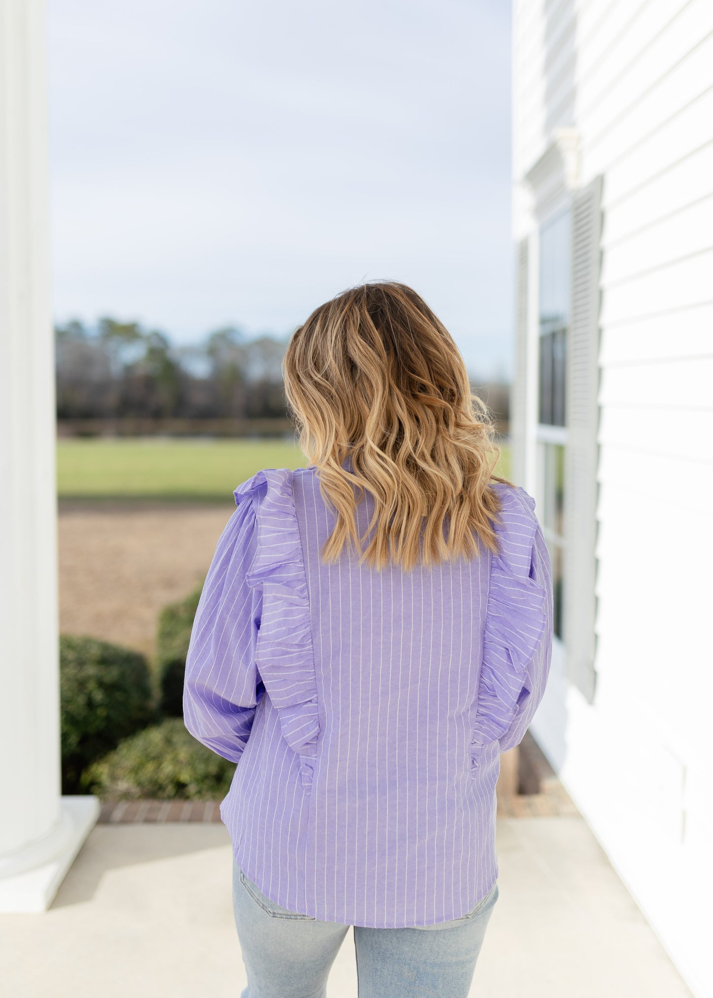 Ruffles and Stripes Top - Lavender
