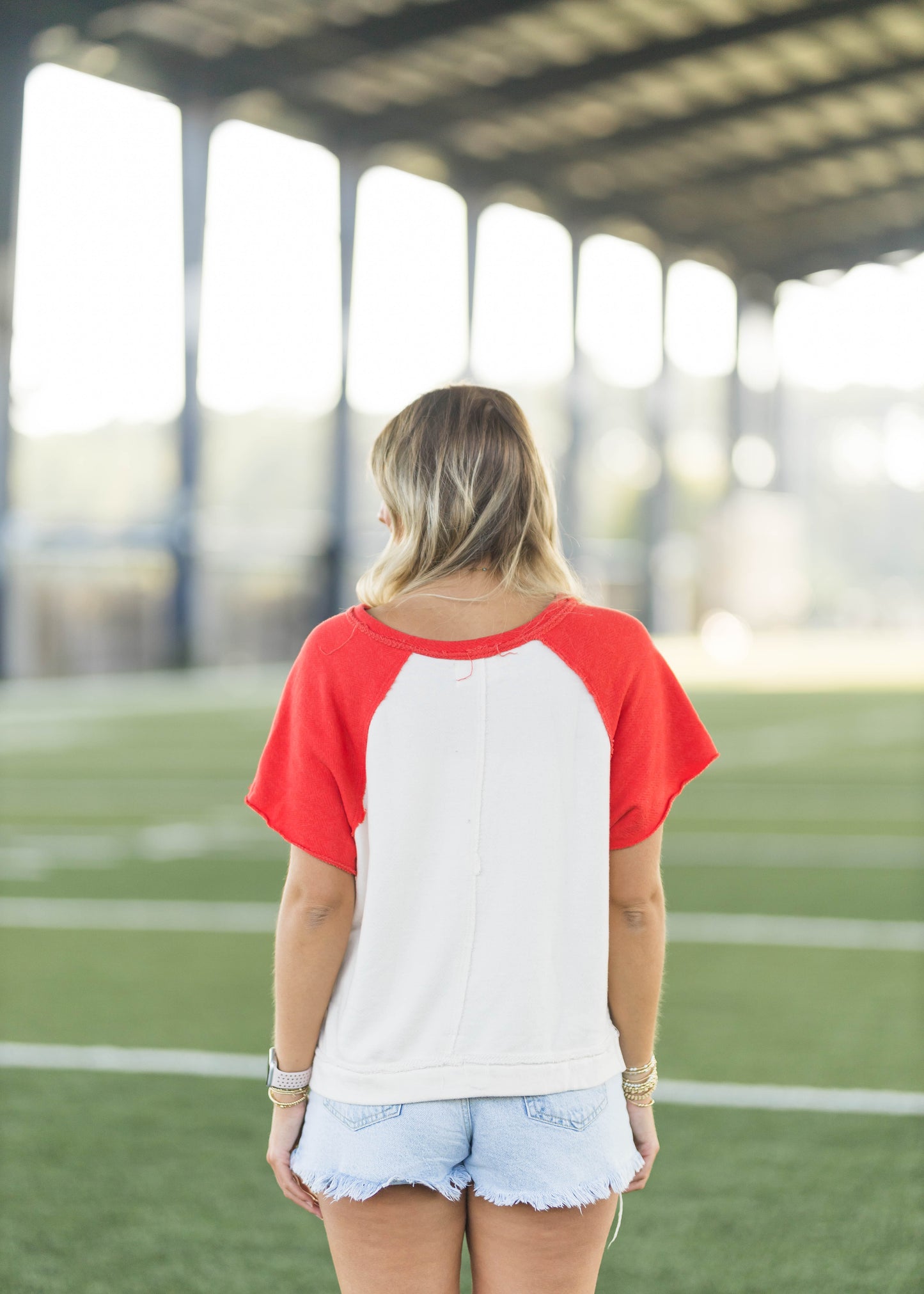 Red Raglan Oversized Crop Top