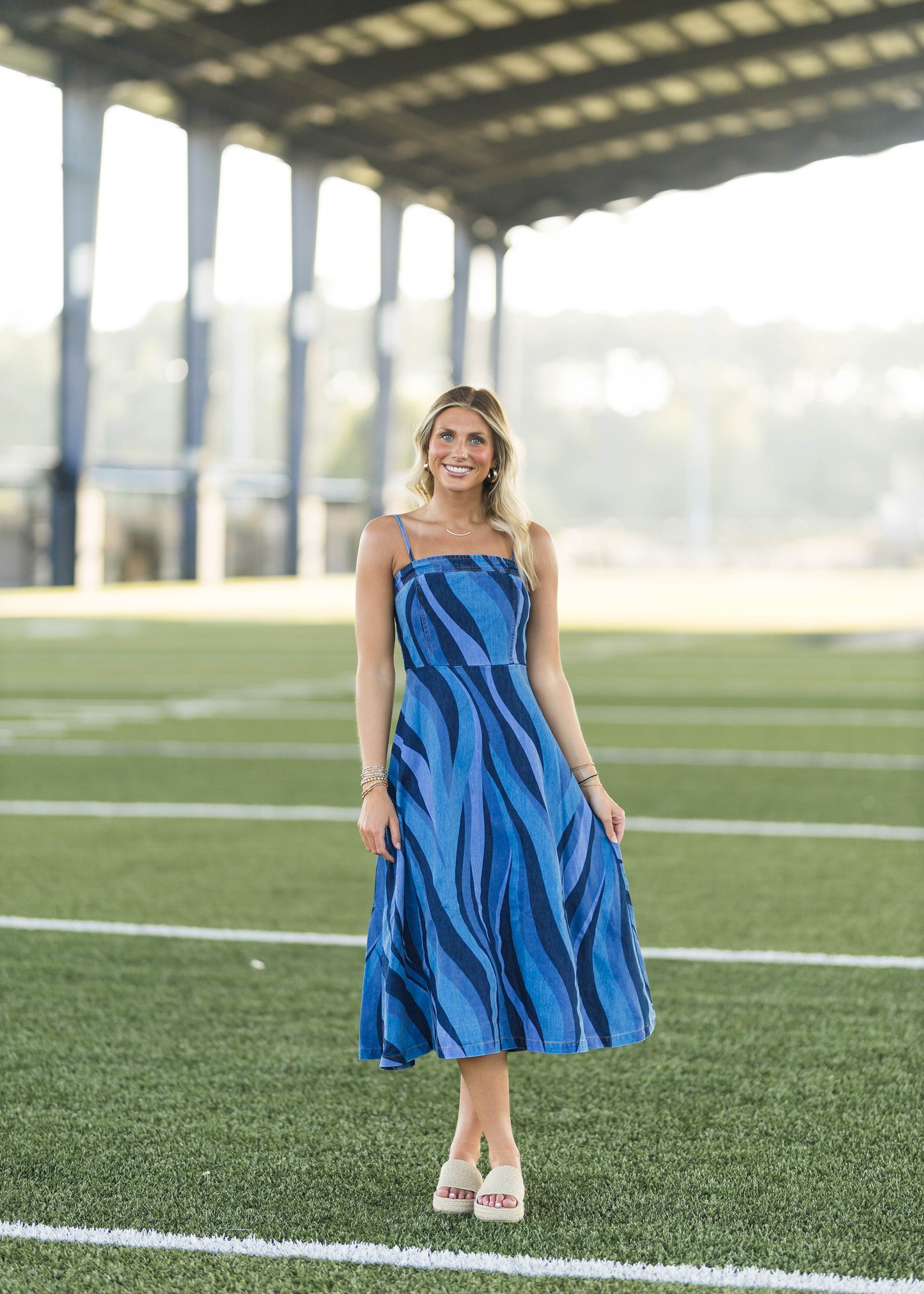 Wild Blues Denim Midi Dress