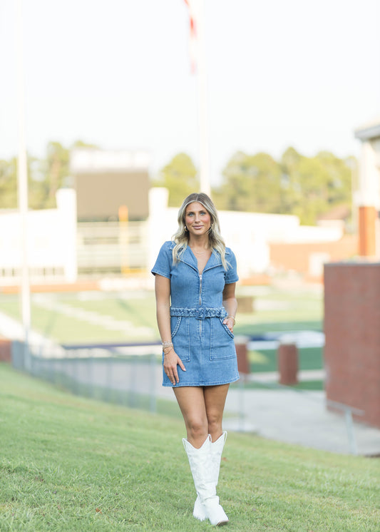 Chandler Braided Denim Dress