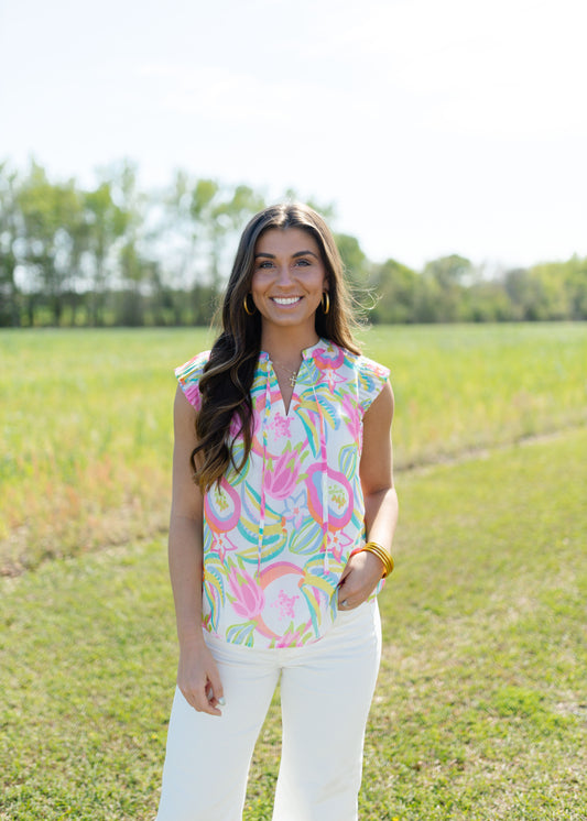 Cabana Ruffle Blouse