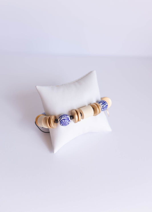 Lorelei Chinoiserie & Painted Wood Bracelet