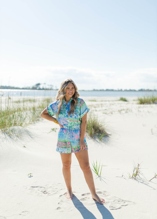 Emerald Cinch Romper